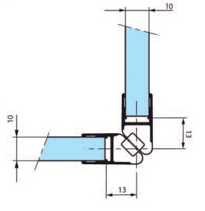 photo info Joint magnétique a 90 degre pour verre 10mm