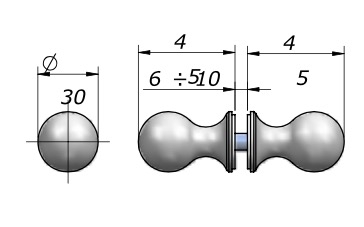 Bouton double Bronze patiné d30