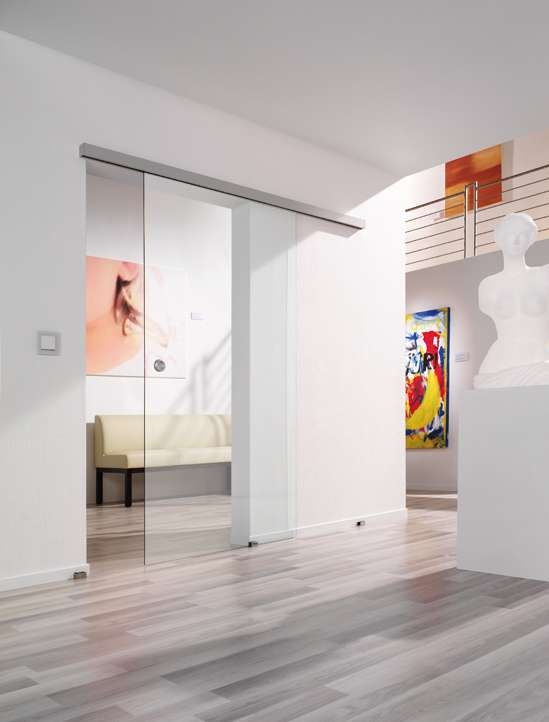 photo info Système coulissant 3m SlideTec optima 80 montage mural avec amortisseur à fermeture automatique 