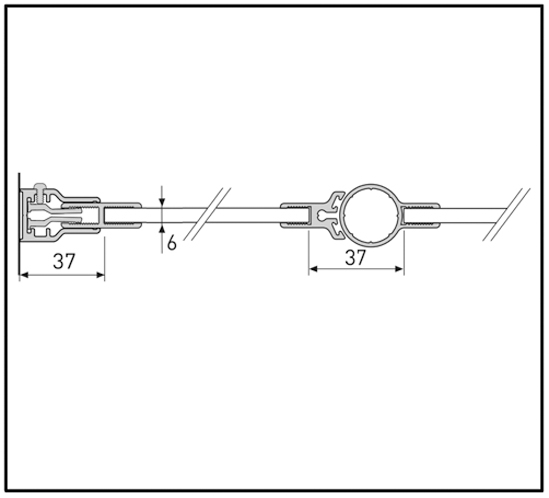 photo info Aqua Profilé adaptateur pour vitrages fixes pour 6 mm. Aspect poli anodisé. Longueur 2200mm