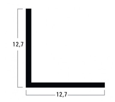 photo info Profil cornière en L aspect chromé brillant 12,7x12,7x2500mm 