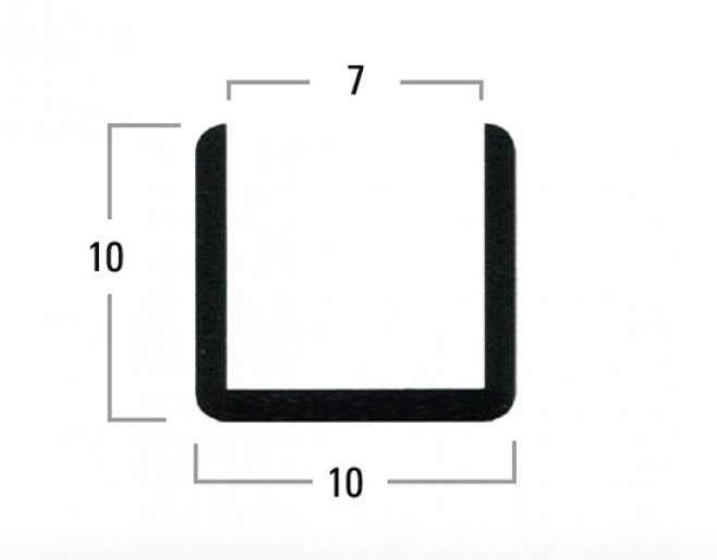 photo info Profil U aluminium anodisé 2150mm pour verre de 6mm