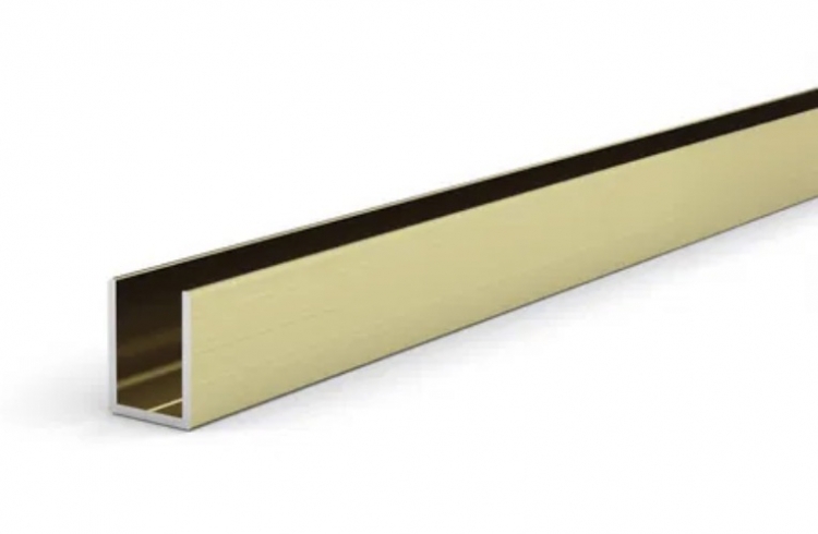 photo info Profil U aspect laiton bross&eacute; 2500mm pour verre 8mm