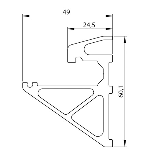 Support pour tablettes 90cm pour verre 10mm