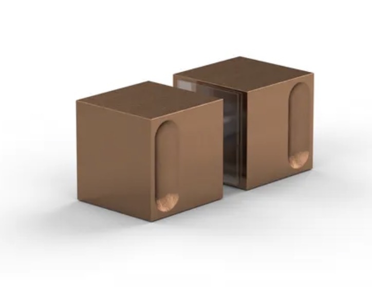 Bouton double de porte de douche SK003 Cuivre bross&eacute;