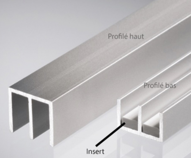 Profil&eacute; plastique d'insertion Durus (insert) 2,5m pour verre 4mm