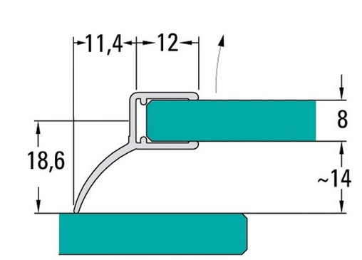 photo info Joint d'étanchéité avec lèvre d'étanchéité latérale pour verre de 6 ou 8mm