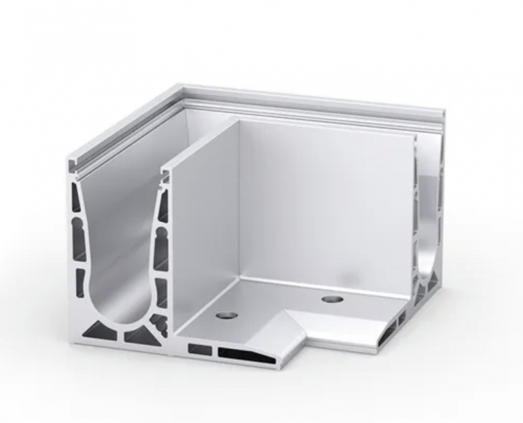 Angle int&eacute;rieur VetroMount pour profil&eacute; garde corps de sol F