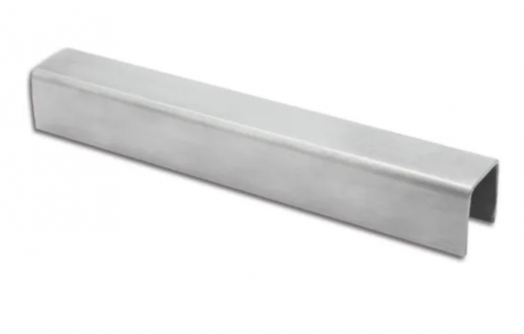 Main courante carr&eacute;e 30 x 25 mm pour garde corps en verre gamme Vetromount, 2m50