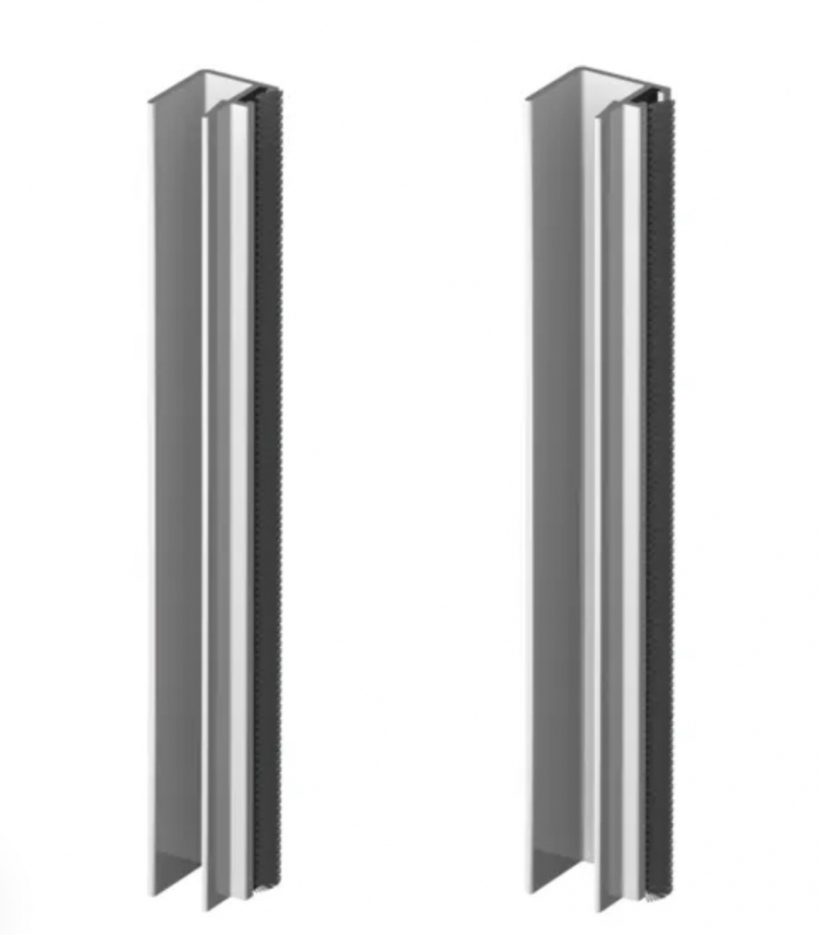 Profil&eacute; anti-poussi&egrave;re avec joint &agrave; poils gamme Robustes verre 8mm 2x 2m50