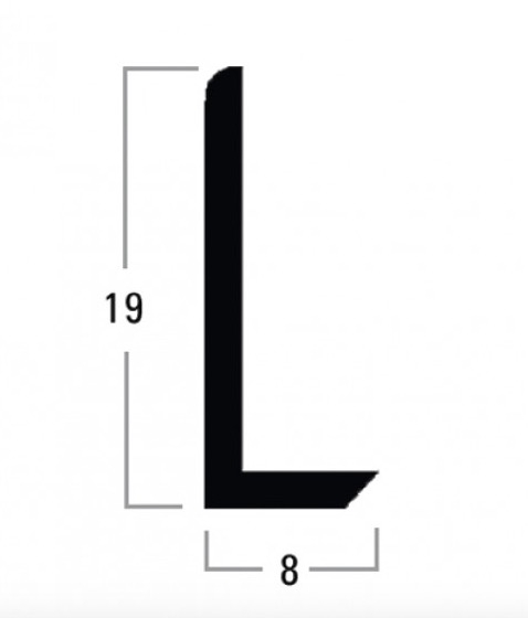Corni&egrave;re en L alu anodis&eacute; pour miroir ou verre 6mm longueur  2500mm
