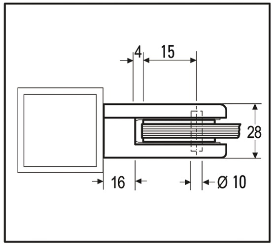 4 Pinces de fixation finition inox brossé pour verre trempé 6 a 10mm