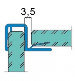 Joint d'&eacute;tanch&eacute;it&eacute; d'angle pour porte sur pan fixe 90 degr&eacute;, pour verre de 6 ou 8mm