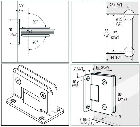 Joints d'étanchéités pour paroi et porte de douche.Bohle et Stremler ASSA  ABloy