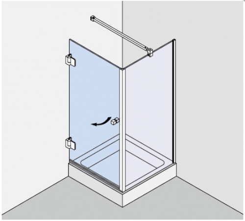 photo détail Profil de serrage aluminium chromé pour paroi de douche 2000mm