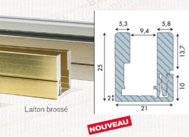 photo info Profil F209 laiton brossé longueur de 3m