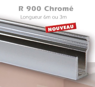 photo info Profil U pour verre et miroir R900 chromé brillant 3m