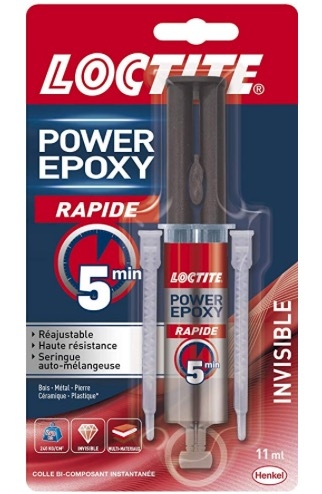 Colle puissante pour le verre Loctite Power Epoxy Rapid [ref.  ColleVerre-loctite] V&M : 11.50 €