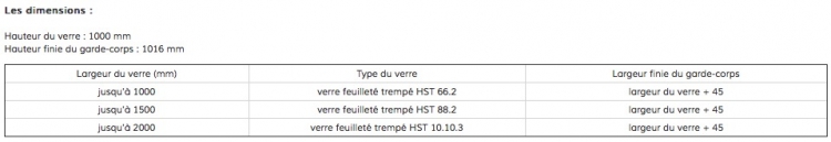 KIT GARDE-CORPS BALCON - Hauteur 1000 mm - Aluminium anodise naturel