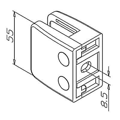 Pince à verre INOX 304 - Modèle 04 - 70 x 55 mm