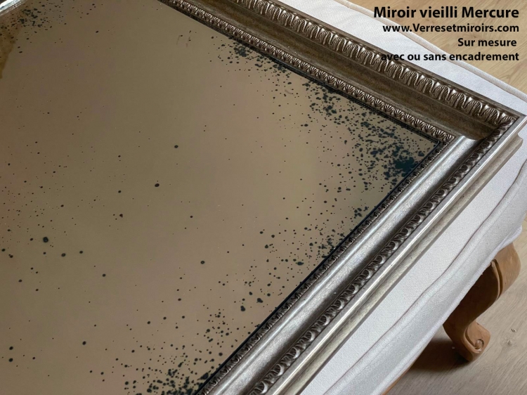 Miroir vieilli mercure 4mm 200x300mm finition AA - Rembours&eacute; si retourn&eacute;