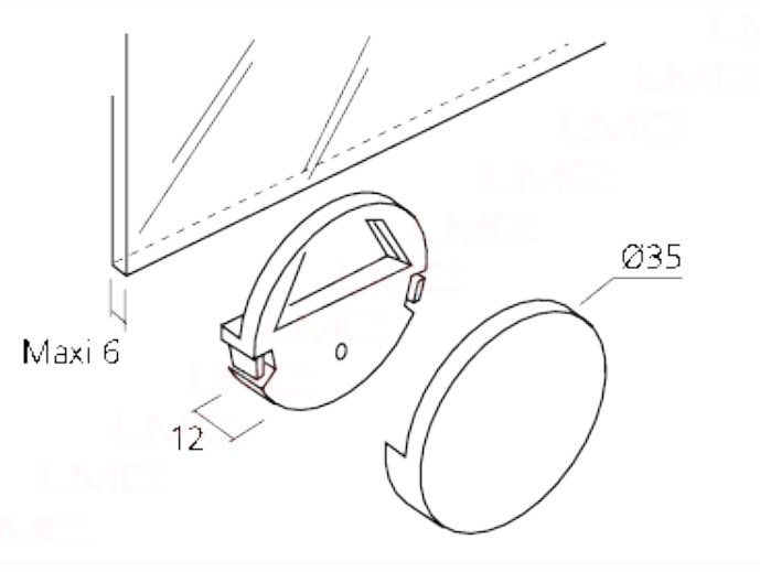 Fixation miroir Ø 20 mm - patte à glace ronde chromé - Plomberie Online