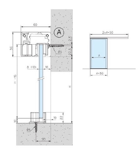 Kit coulissant SLICE 100 pour un vantail jusque 100kg longueur 5m