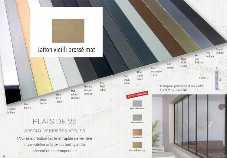 Plat 25x3mm aspect Laiton vieilli bross&eacute; mat 3m