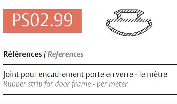 photo info Joint pour encadrement de porte en verre (joint pour Doorframe) au mètre 