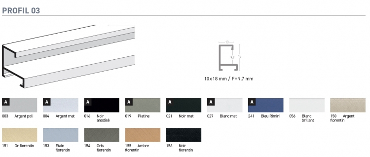 photo info Profil 03-021 Nielsen  Alu Noir Mat - encadrement pré-coupé