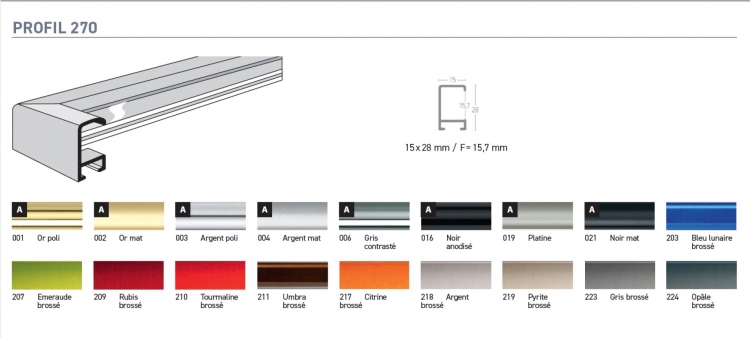 photo info Profil aluminium encadrement 270 Nielsen pré-coupé