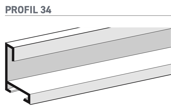 photo info Profil 34 Nielsen  Alu Noir mat anodisé - encadrement pré-coupé