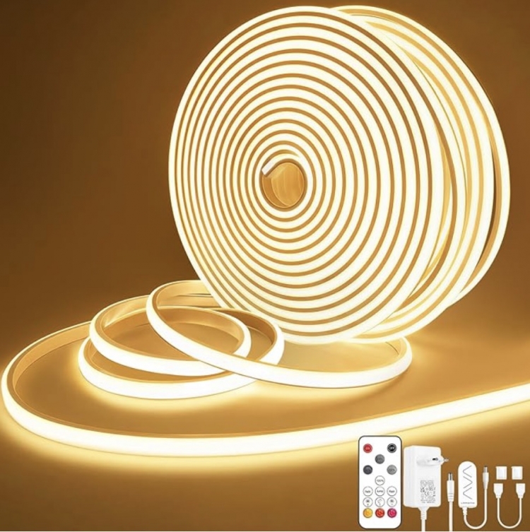 photo info Ruban LED 10m - Blanc Chaud Dimmable Bandeau avec T&eacute;l&eacute;commande - Classe &eacute;nerg&eacute;tique C