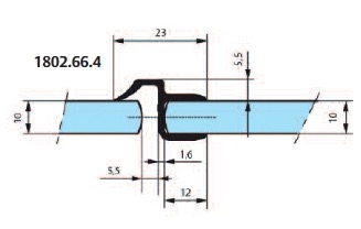 Joint translucide porte/fixe (pour verre 10mm) 2200mm [ref. STR-1802.66.4]  AssaAbloy-Stremler : 27.60 €