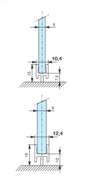 Profil bas Chrom&eacute; brillant lg2200mm pour volume fixe 8mm ref.2819.13.3