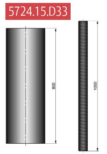 photo info Tube inox 800mm et tige filetée M8 pour entretoise