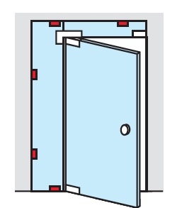 photo info Penture de porte, Pièce d'angle pour paroi fixe 10mm