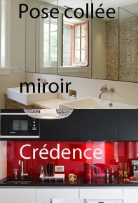 Pose coll&eacute;e de 7 a 10 miroirs taille moyenne en alignement : Forfait
