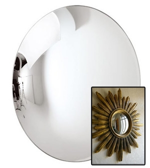 photo info Miroir bombé convexe - Miroir sorcière ronde diamètre 125mm