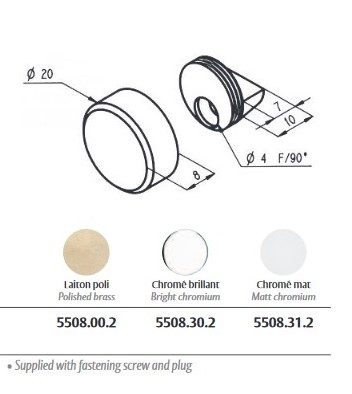 CRL Clips de fixation pour bord de miroir rond en laiton nickelé brossé x