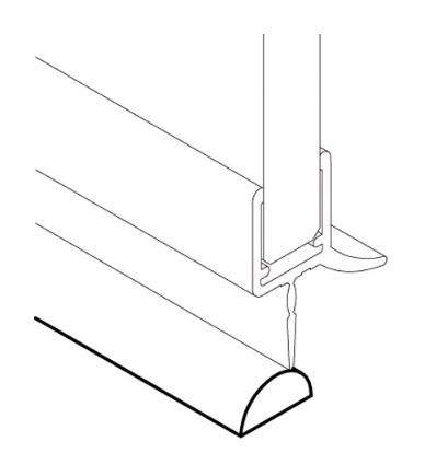 photo info Déflecteur d'eau demi rond de 10mm x 5mm, longueur 1000mm