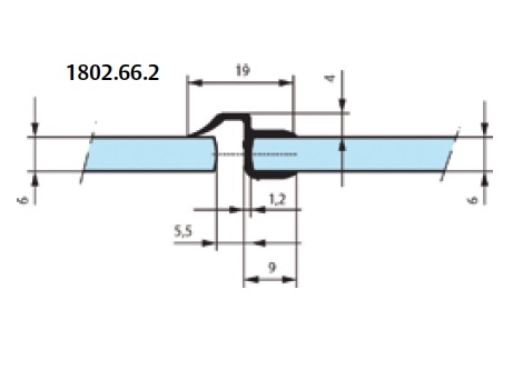 photo info Joint translucide porte/fixe ref 1802.66.2 (pour portes de douches 6mm) 2200mm