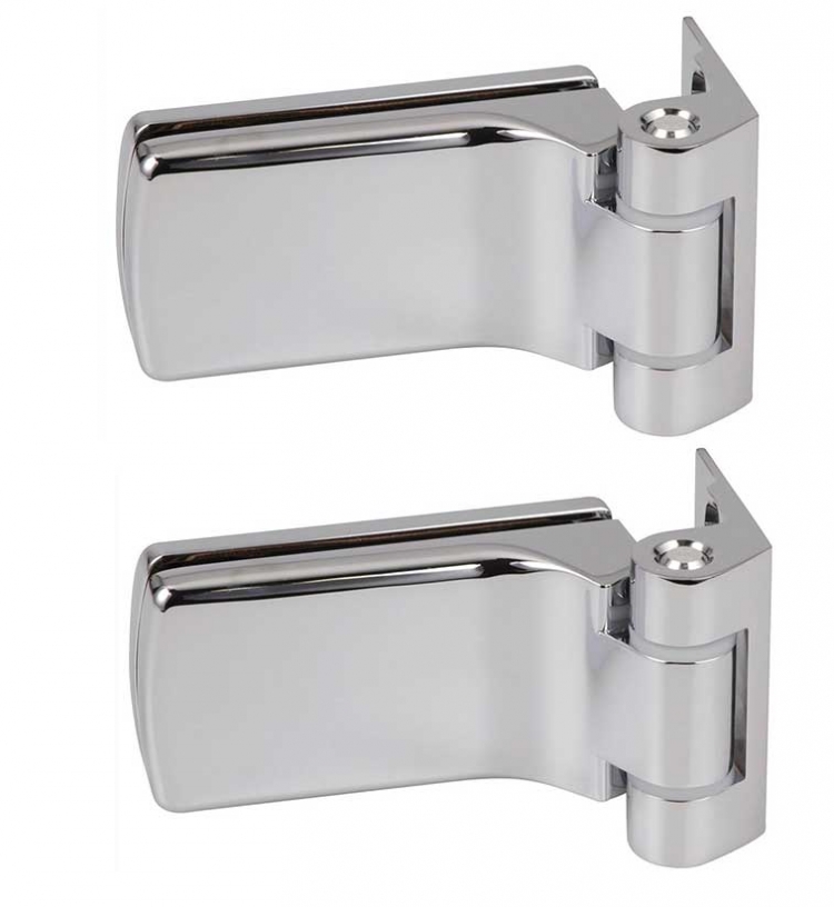 Lot de 2 Paumelles et fiche chrom&eacute; brillant pour porte Clarit multi feuillure pour tous types d'huisseries