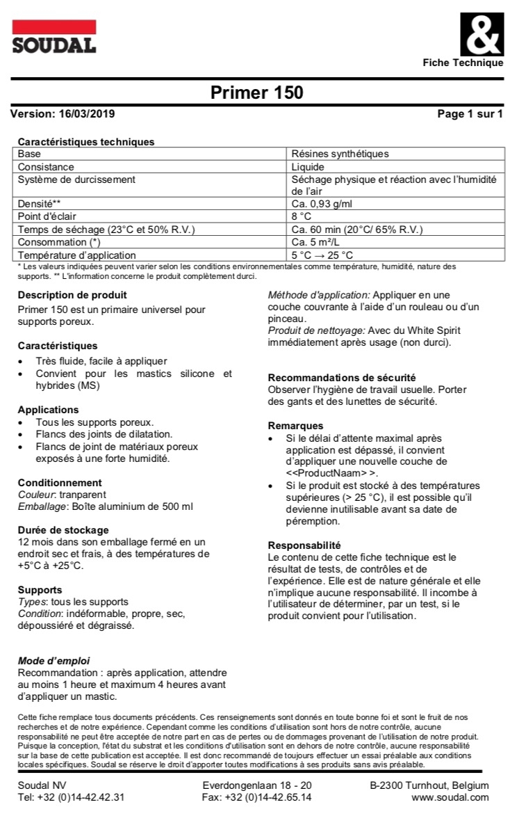 Kit mastic colle avec primaire d'accroche et applicateur pour